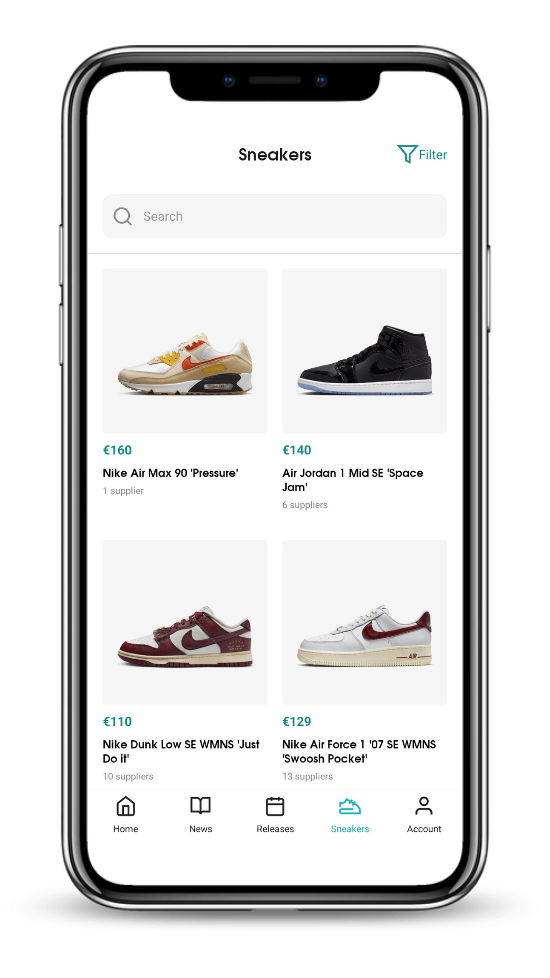 browse sneakers sneakerjagers app